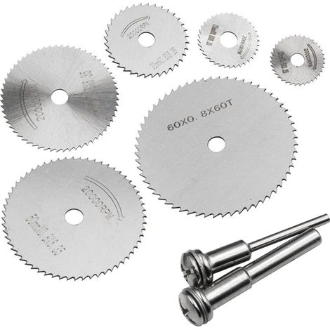 Disques de Coupe pour Outil Rotatif, Lames de Perceuse à Disque, Disques de coupe HSS, Lames de scie en acier rapide, Lame Mini Scie Circulaire pour la Coupe du bois, Plastique et Métal (8 Pièces) (1/5)
