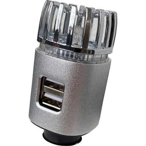 MINKUROW Purificatore d'aria per auto - Ionizzatore doppio USB (argento opaco) (1/3)