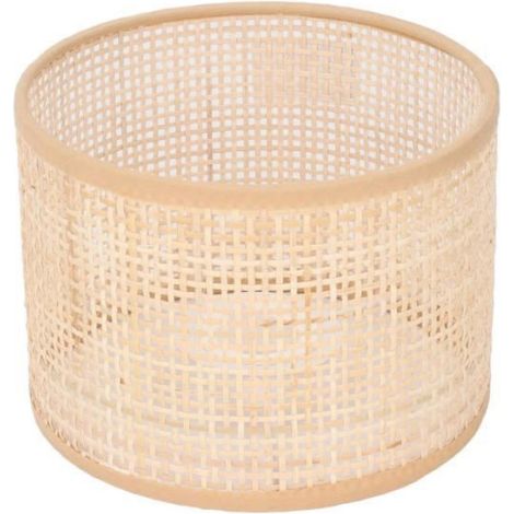 Abat-jour suspendu - - Rotin - Vintage - Compatible E27/E14 - 16x12 cm (1/4)