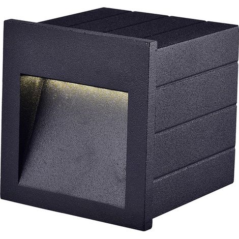 Aplique Led Exterior Empotrar 3W 3000k Cuadrado Negro IP54