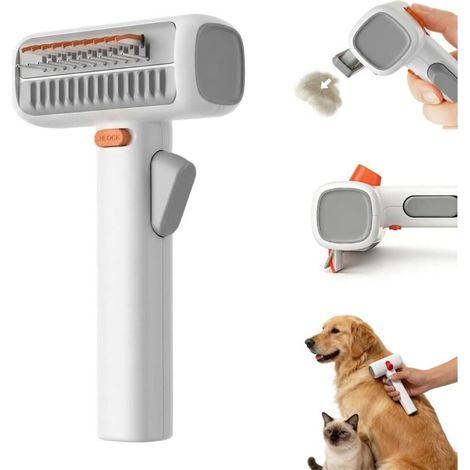 Brosse de toilettage 2 en 1 pour chien et chat, auto-démêlant et peigne de toilettage, élimine les nœuds, outil d'épilation pour toutes les races à poils longs et courts (1/5)