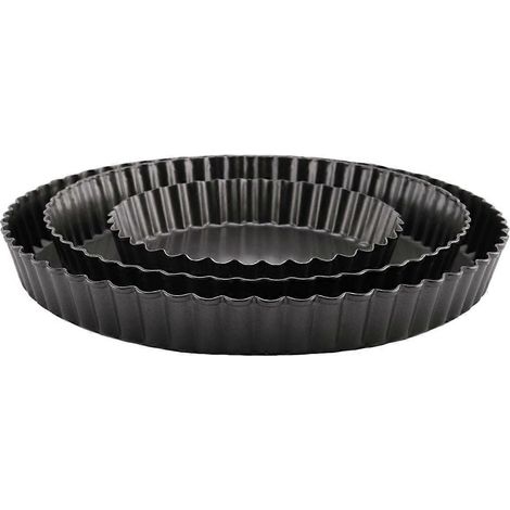 Moule à tarte, plat à tarte antiadhésif, moule à quiche rond, plaque à pizza à fond amovible, ustensiles de cuisson (14/20/24 cm) (1/4)
