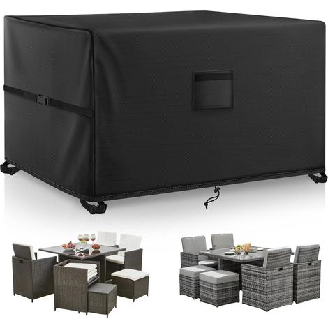 Gartenmöbel Abdeckung 150x150x74cm, wasserdicht, winddicht, UV-Schutz, 420D Oxford (1/5)