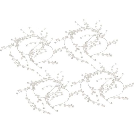 Cet ensemble de 4 couronnes de perles de cristal, d'une longueur de 49,2 pouces, est une couronne de cristal transparente, romantique et élégante, idéale pour les fêtes, les mariages et les jours féri (1/5)