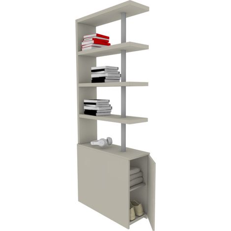 Comodino libreria salvaspazio con design moderno - Narciso - Ecru cappuccino