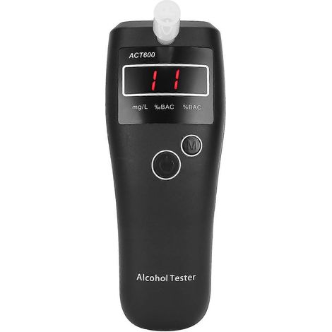 Mini éthylotest anti-alcoolémie avec écran LCD et 10 embouts d'expiration noirs (1/4)