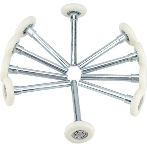 Confezione da 10 rulli di ricambio in nylon per porte da garage con stelo da 5 cm – Rulli per porte scorrevoli e porte della doccia (1/5)
