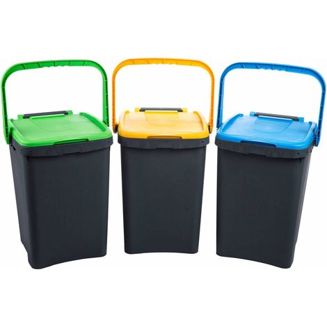 1PZ PATTUMIERA 50 L ECOPLUS CON MANIGLIA KIT 3 PEZZI