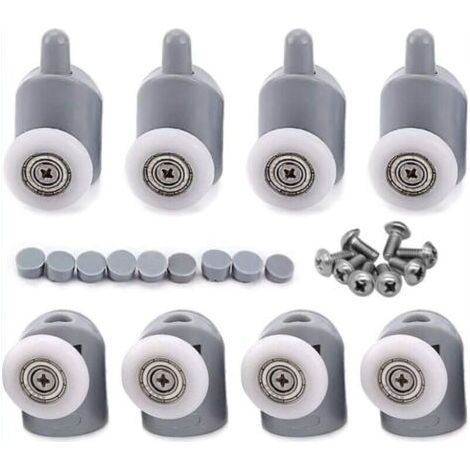 8 Pcs 23mm Galet Rouleau Roulette Roue pour Porte de Douche, Roulettes Coulissantes Porte Salle de Bain (1/4)