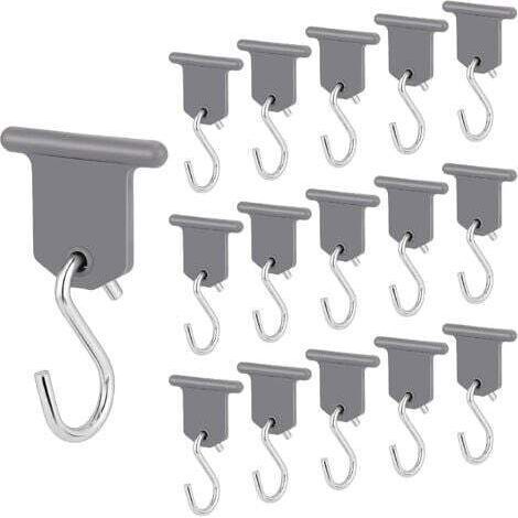 16 Paires Crochet Auvent Camping Car Accessoires Auvent RV Crochet en Forme de S Facile a Installer pour Camping Car Caravane Fournitures Intérieures Extérieures Tente de Noël (Gris) (1/4)