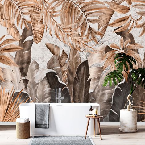 Papier peint panoramique - Plantes tropicales - 130 cm x 81 cm (1/4)