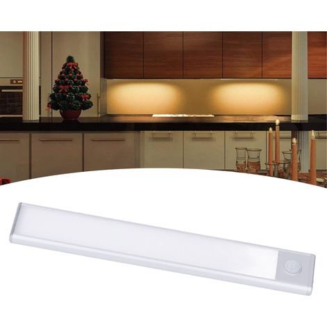 Magnetischer Lichtstreifen mit 39 LEDs und intelligentem Sensor, USB-aufladbar, kabellos: 235 × 40 × 9,5 mm, silber (1/5)