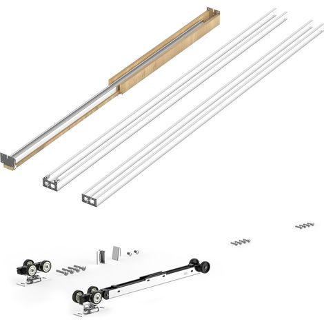 Mophorn Kit telaio per porta a scomparsa, compatibile con porte larghe 610-762 mm e alte 2032 mm, dotato di meccanismo di chiusura ammortizzata bidirezionale, scorrimento fluido e silenzioso (1/5)