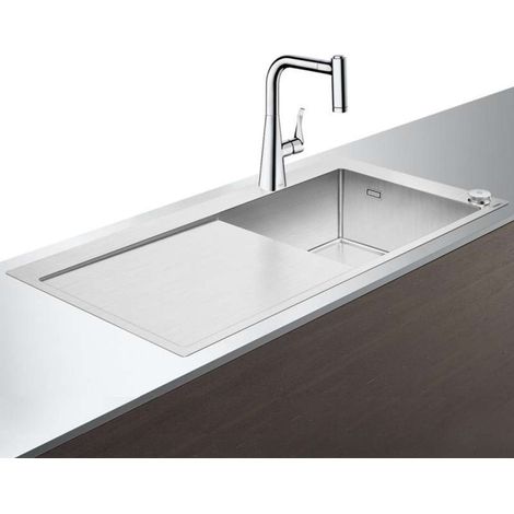 C71-F450-02 Set lavello / con Select 450, con gocciolatoio, con 220 2 fori con sBox cromata (1/5)