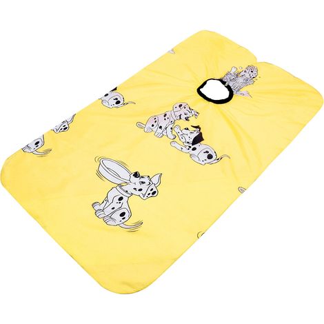 Tablier de coiffure pour enfants à motif dessin animé mignon, robe/châle de coupe et de teinture (jaune) (1/5)