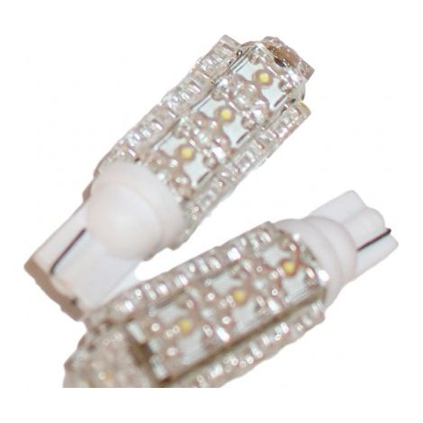 Coppia 2 Lampade Led T10 Con 13 Led F5 Flux Colore Bianco Freddo 6000K 12V 2W