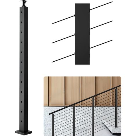 VEVOR Ringhiera per Recinzione da Balcone 1067x108x68 mm da Giardino Balcone Gradini in Acciaio Inox, Kit di Palo per Balaustrata da Terrazza, 1JZLGZXHS106VRA3X001V0