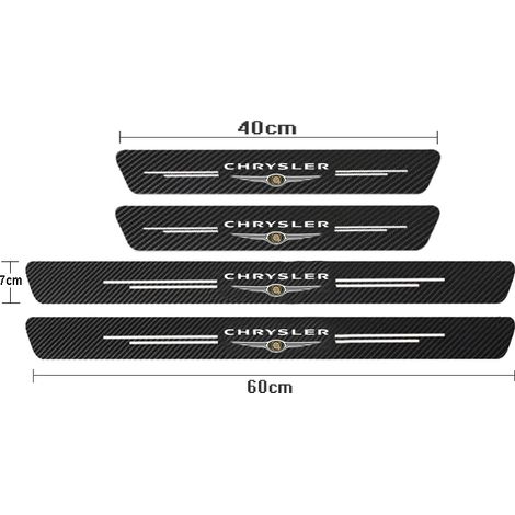 (4 pièces pour Chrysler 2) Protections de seuil de porte en fibre de carbone,autocollants pour Chrysler 300c,Android Town Country,Grand Voyager et PT Cruiser (1/3)