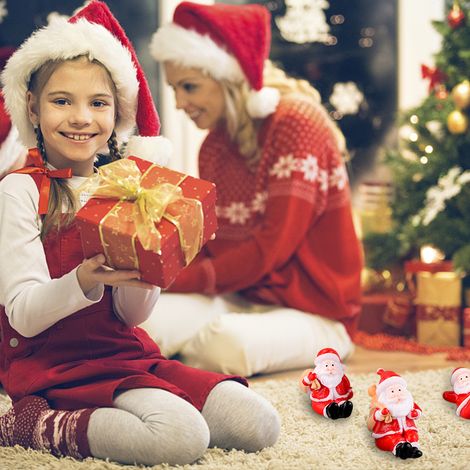 12er-Set Weihnachtsminiatur-Figuren, Weihnachtsmann-Tischfiguren, Gartenaccessoires aus Kunstharz, Weihnachtsgeschenke für Kinder und Freunde (1/5)