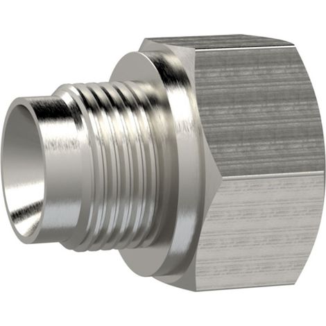 Riegler Reduziernippel, lang, G 3/8 a., G 1/2 i., SW 24, Edelstahl 1.4571 (1/3)