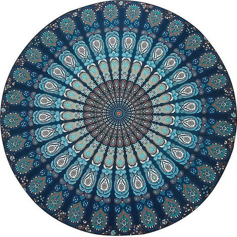 Tapisserie ronde indienne Mandala hawaïenne imperméable au soleil, jeté de plage, nappe hippie bohème, châle de plage 6 (1/5)
