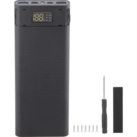 Selbstbaubares USB-Akkugehäuse für 8 x 18650-Akkus mit Schnellladefunktion – Schwarzes Powerbank-Gehäuse (1/5)