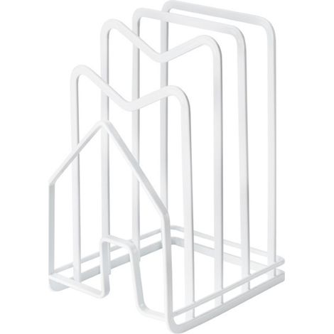 Chopping Board Storage Rack Multifunctional Pot Pan Lid Stand Holder Iron Good Ventilation Kitchen Countertop Organizer White Standard