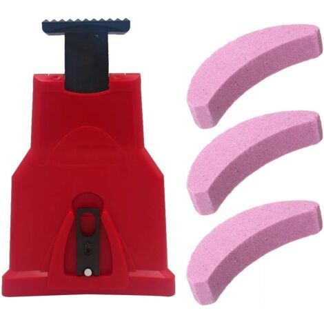 Chainsaw Chain Sharpener with 3 Whetstone Kit, Sharpening Tool (Red) (1/4)