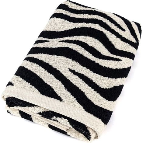 1 pièce Serviette de toilette coton, 50x100 cm, motif zèbre beige, linge de bain absorbant, idéale pour salle de bain et voyage