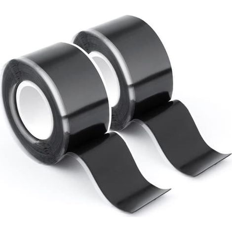 Ruban silicone auto-fondant, 2,5 cm x 3 m (2 rouleaux) Ruban auto-fondant étanche Ruban isolant pour fuites A892 (1/4)