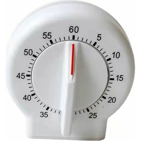 Minuterie de cuisine, minuterie mécanique de 60 minutes facile à lire (blanc) (1/4)