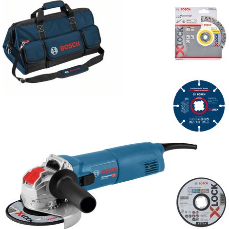 Bosch BAUKIT Winkelschleifer GWX 10-125 X-Lock inklusive Zubehör und Tasche