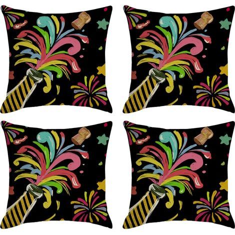 Bonne année Housses de coussin décoratives pour le Nouvel An et les fêtes d'hiver. parfaites pour décorer votre canapé ou votre fauteuil (1/5)