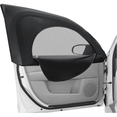 Allecta - Parasol para coche para luneta trasera y ventanilla lateral, juego de 2 piezas, protección UV, cremallera (1/5)
