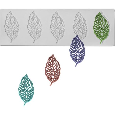 Tapis de Dentelle en Silicone de Feuilles 1 Pièces Moule en Silicone Fondant en Forme de Feuille Moule Silicone Relief Moule en Dentelle Fondante Moule Feuilles pour Décoration de Gâteaux (1/5)
