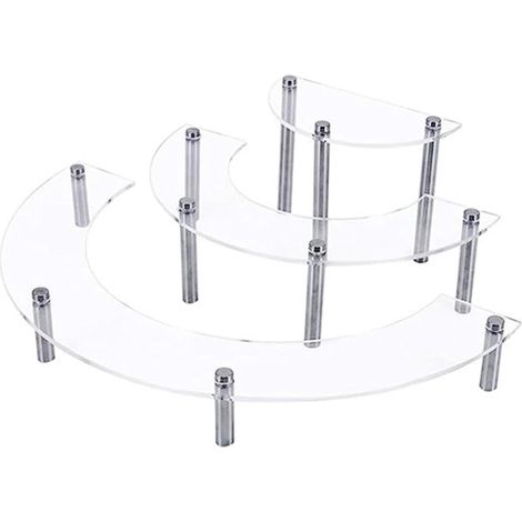 Étagère de rangement à 3 niveaux en acrylique pour décoration de la maison et objets de collection - Présentoir décoratif élégant pour figurines (1/4)