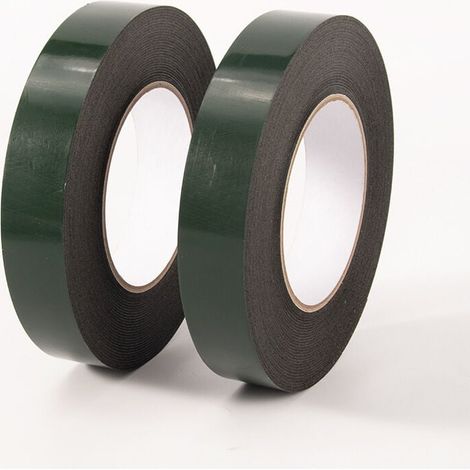 KZQ Cinta adhesiva de doble cara, espuma resistente para montaje, multiusos, resistente para automoción, paredes, carteles, exteriores, colgar cuadros, tiras de luces LED y oficina en casa, verde. (1/4)