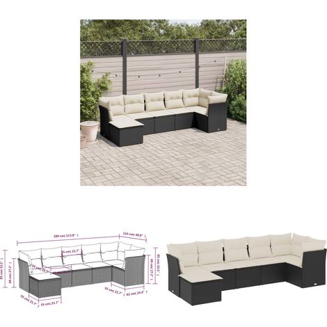 Salon de jardin 7 pcs avec coussins noir résine tressée - Salon De Jardin - Canapé Extérieur - Meuble De Jardin - Ensemble Salon De Jardin - Mobilier De Jardin - Home & Living (1/3)