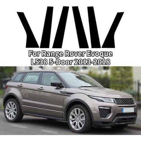 Montants de voiture compatibles avec Range Rover Evoque L538 5 portes (2013-2018) : caches et moulures de vitres (lot de 6).