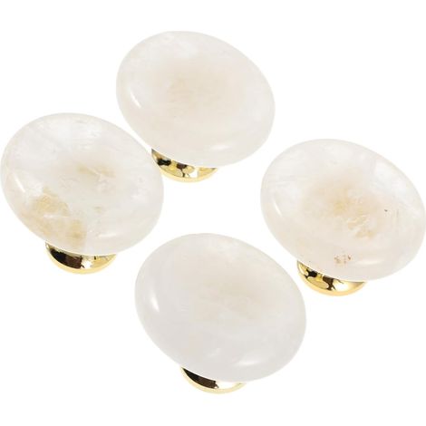 de 4 boutons en cristal naturel pour armoires et tiroirs