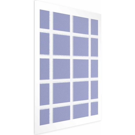 Póster - Líneas blancas - una cuadrícula con una malla grande sobre un fondo azul (1/4)