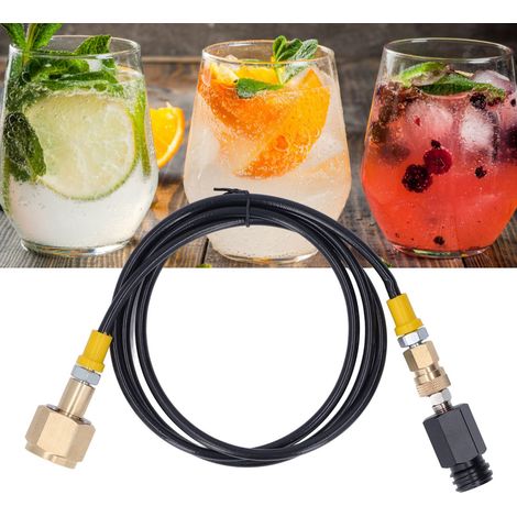 Adaptateur direct pour bouteille de CO2 pour machine à eau gazeuse avec tuyau de 152 cm (60 pouces), CGA320. Tuyau haute pression pour raccord direct bouteille de CO2 à machine à eau gazeuse. (1/5)