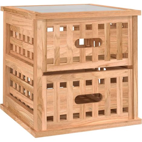 vidaXL Comodino 34x34x34 cm in Legno Massello di Noce (1/5)