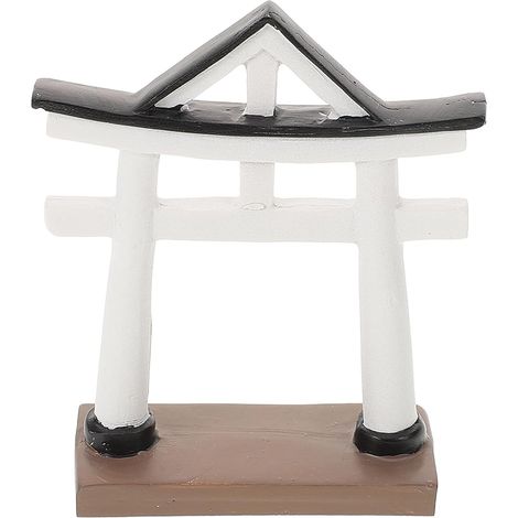 Ornement Résistant la Décoloration Miniature en Résine Blanche Torii Réaliste Décoration Extérieure Design Unique et Créatif pour Aquarium ou Collection (1/5)