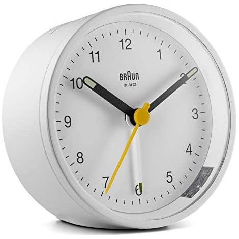 Sveglia Braun BC 12 W bianca rotonda compatta