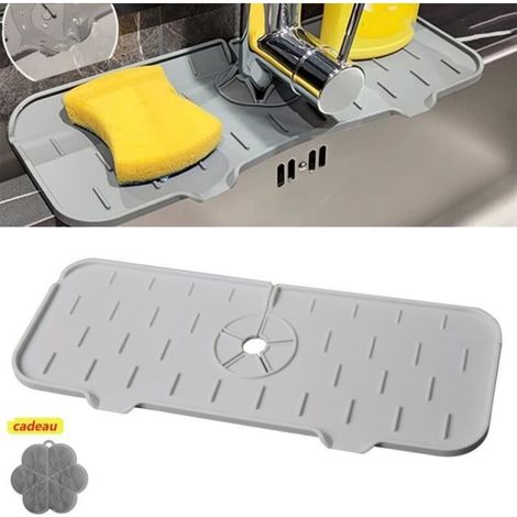 Tapis de Robinet en Silicone - Attrape-Éclaboussures - Accessoire de Protection pour Évier de Cuisine et de Salle de Bain