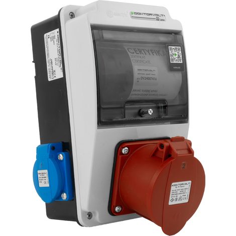 Tableau électrique de chantier XS-S 32 A 2 x 230 V IP44 avec prises Doktorvolt DV-5077-F (1/5)