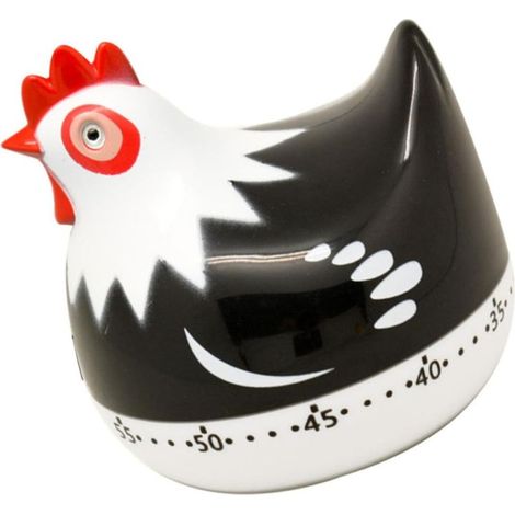 Zerodeko Minuteur de Cuisine mécanique Forme Poule Plastique Noir (1/5)