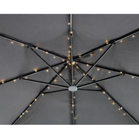 Solarleuchten für Gartenschirm 72 LED warmweiß Ø 120 cm