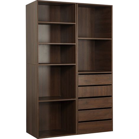 Conjunto vestidor modular "Opera" - 2 unidades - Marrón (1/5)